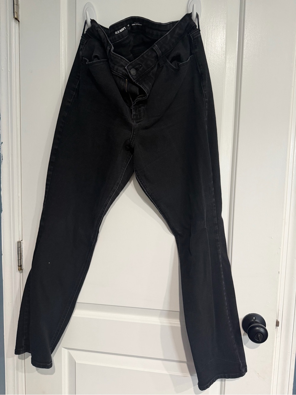Old Navy Black Straight-Leg High-Rise Jeans